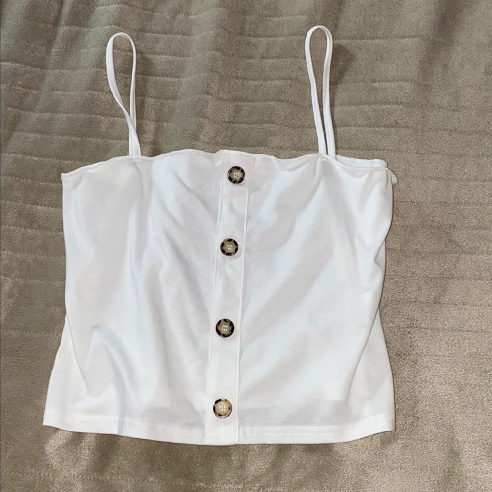 romwe white tank top size s